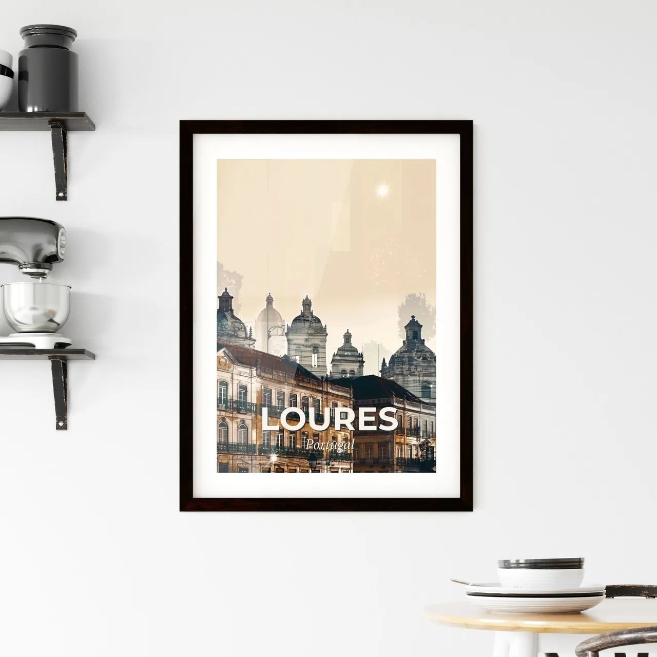 Loures Skyline Sparkles Local Hues Art Poster Framed Print