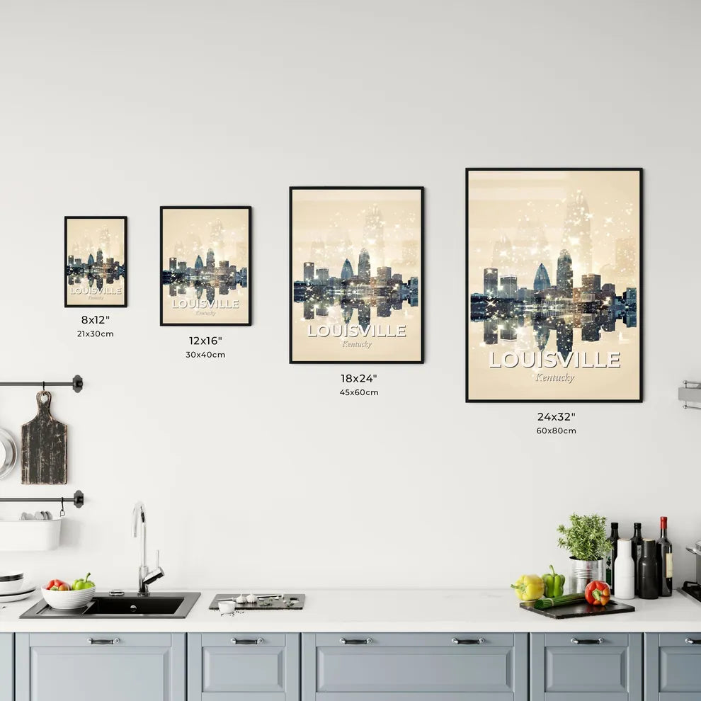 Louisville Skyline Double Exposure Art Poster Office Art
