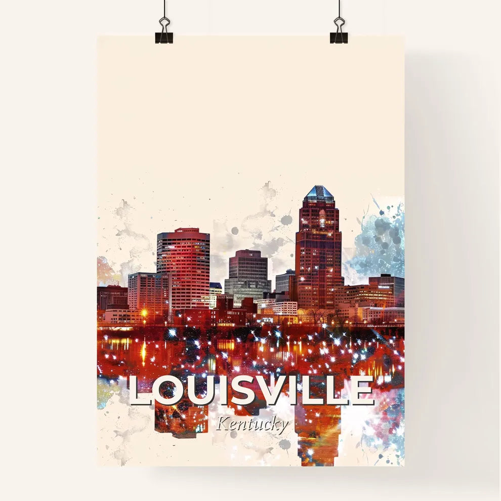 Louisville Skyline Double Exposure Art Poster Poster
