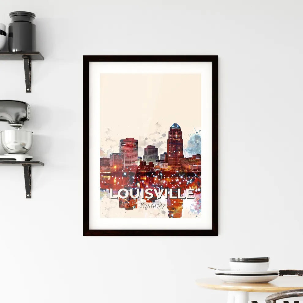 Louisville Skyline Double Exposure Art Poster Framed Print