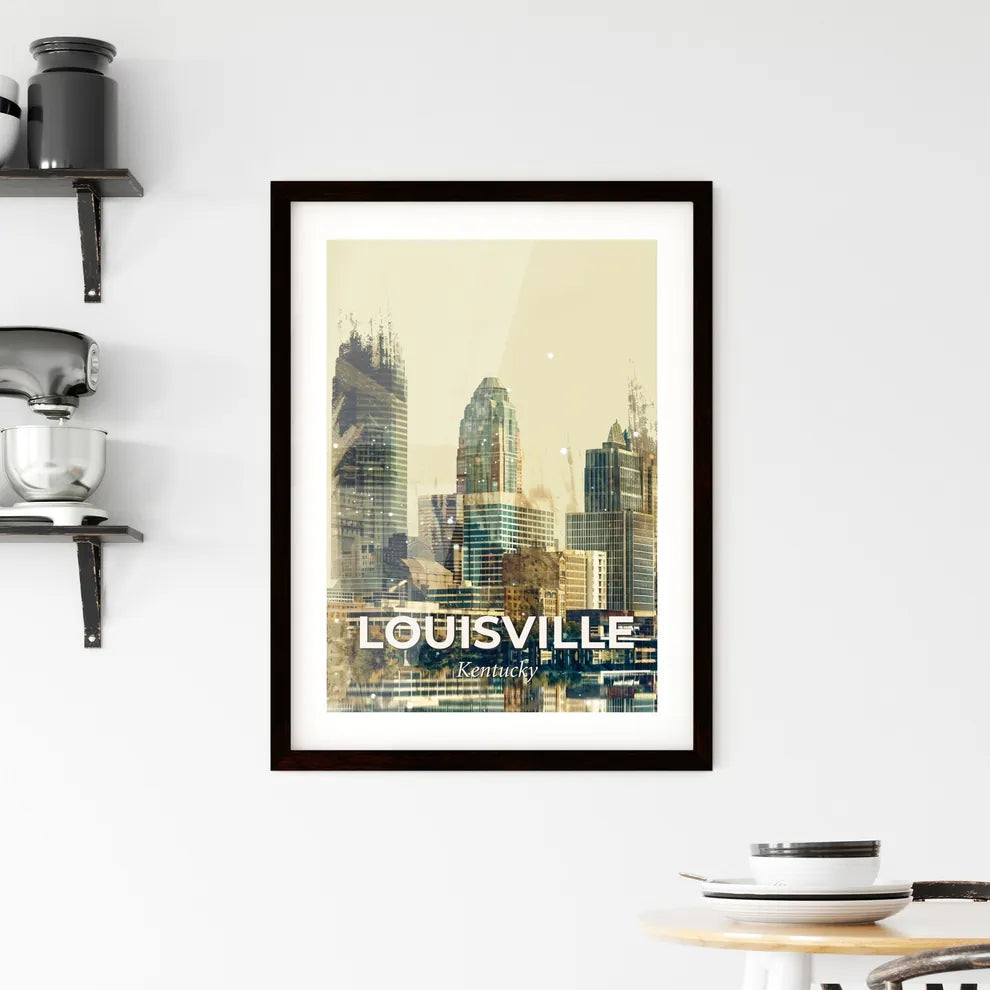 Louisville Kentucky City Skyline Fairytale Poster Framed Print