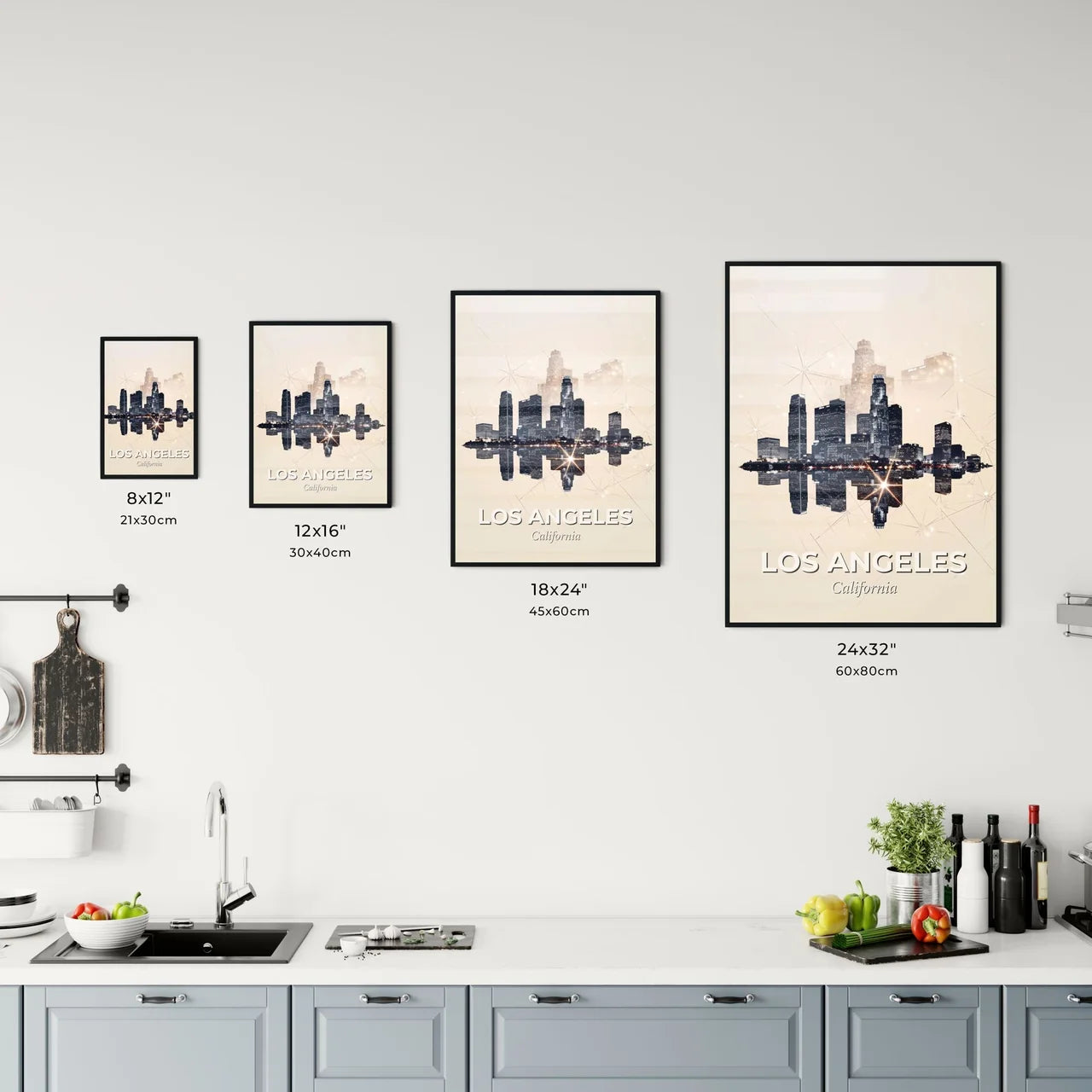 LA City Skyline: Iconic Architecture & Pastel Dreams Office Art