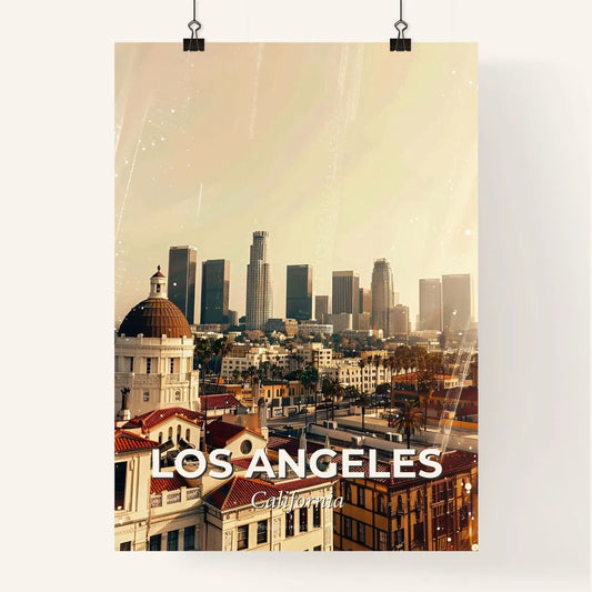 Los Angeles Double Exposure Cityscape Poster Poster