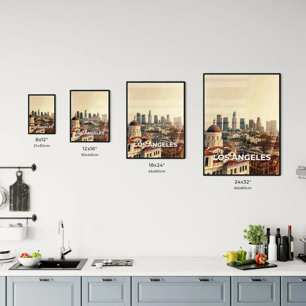 Los Angeles Double Exposure Cityscape Poster Office Art