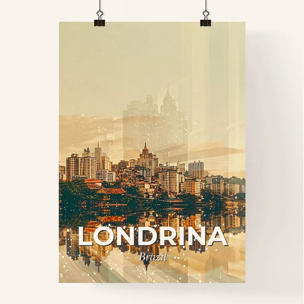 Londrina Cityscape Art Deco Poster Poster