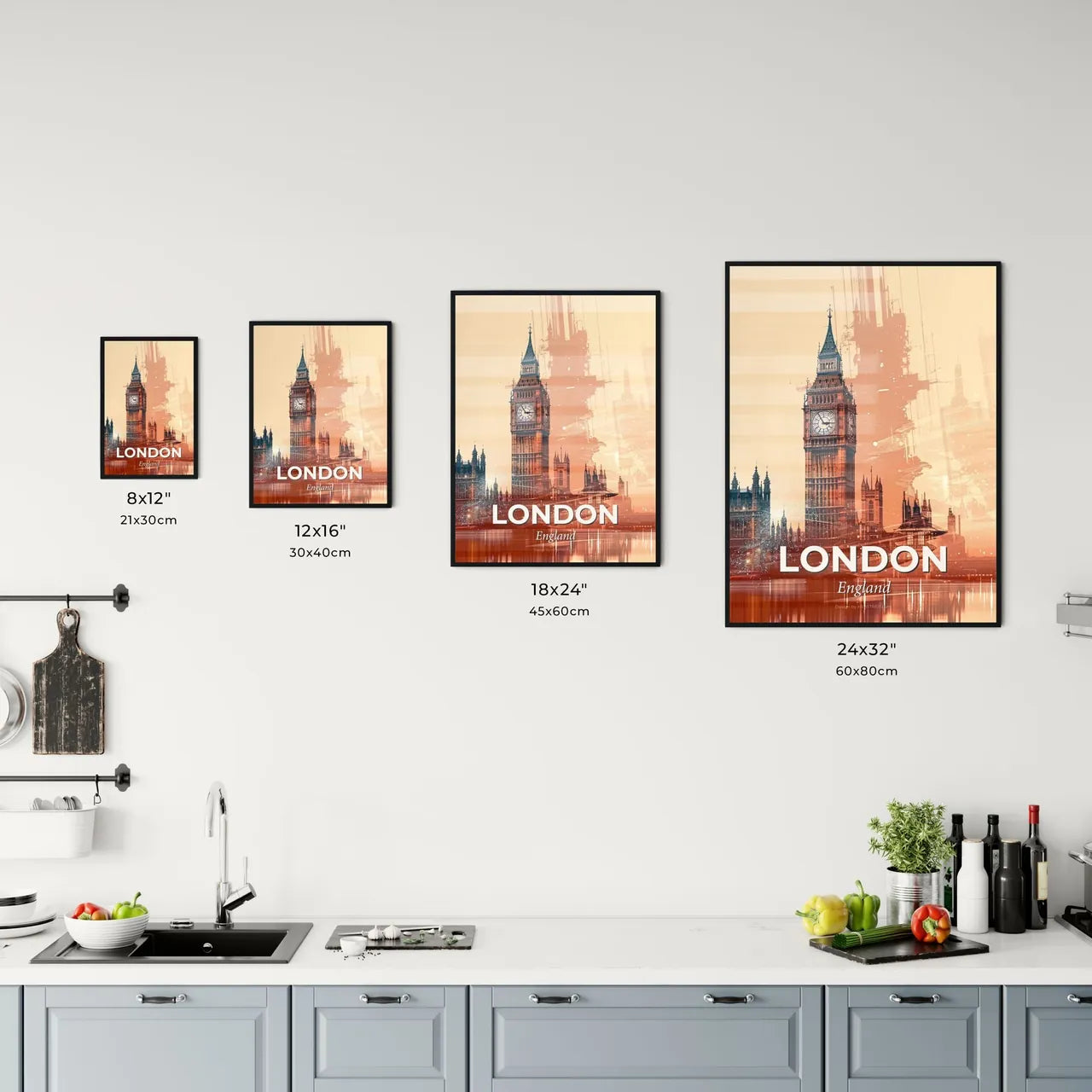 London Skyline Double Exposure Composite Art Office Art