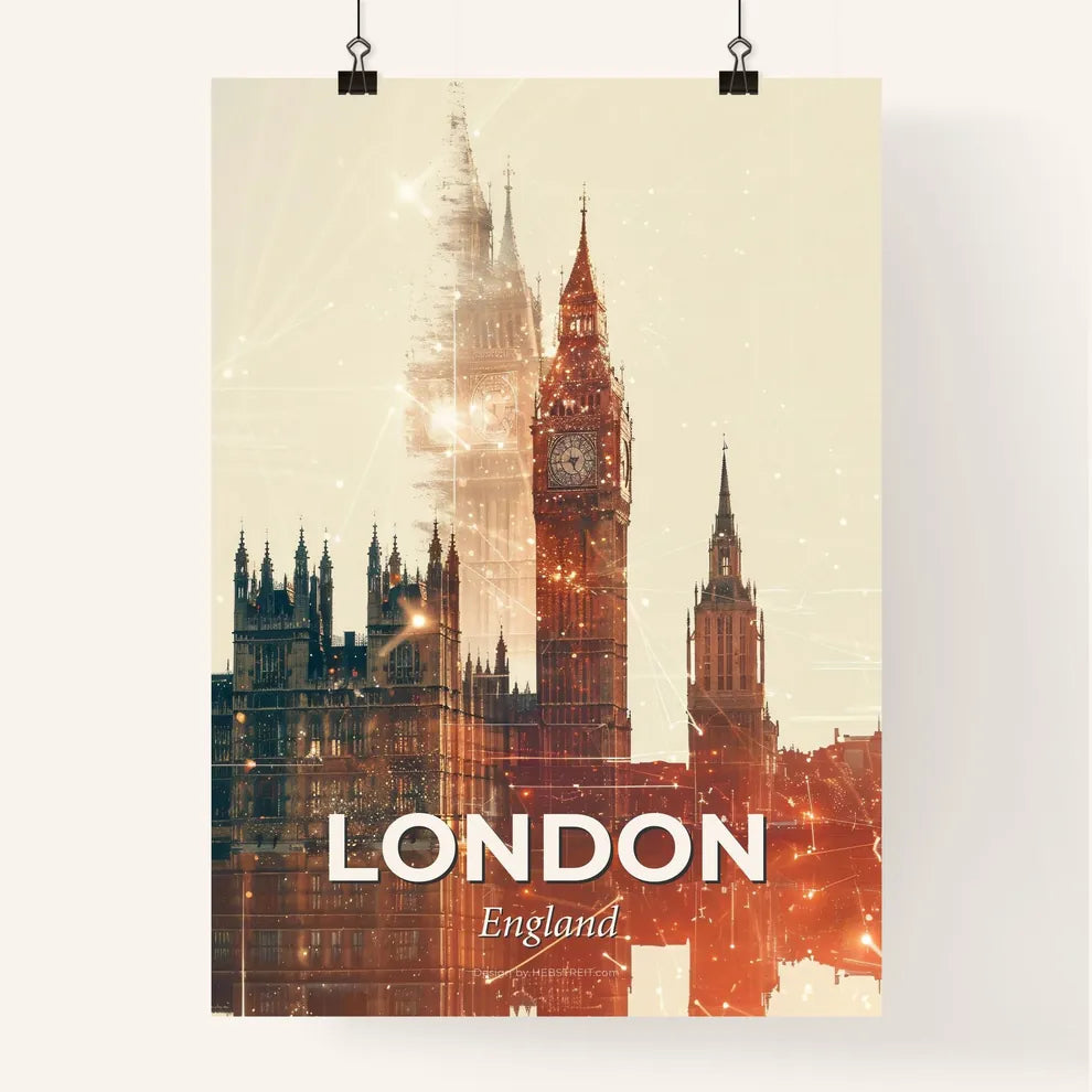 London City Iconic Architecture Composite Art Poster Poster