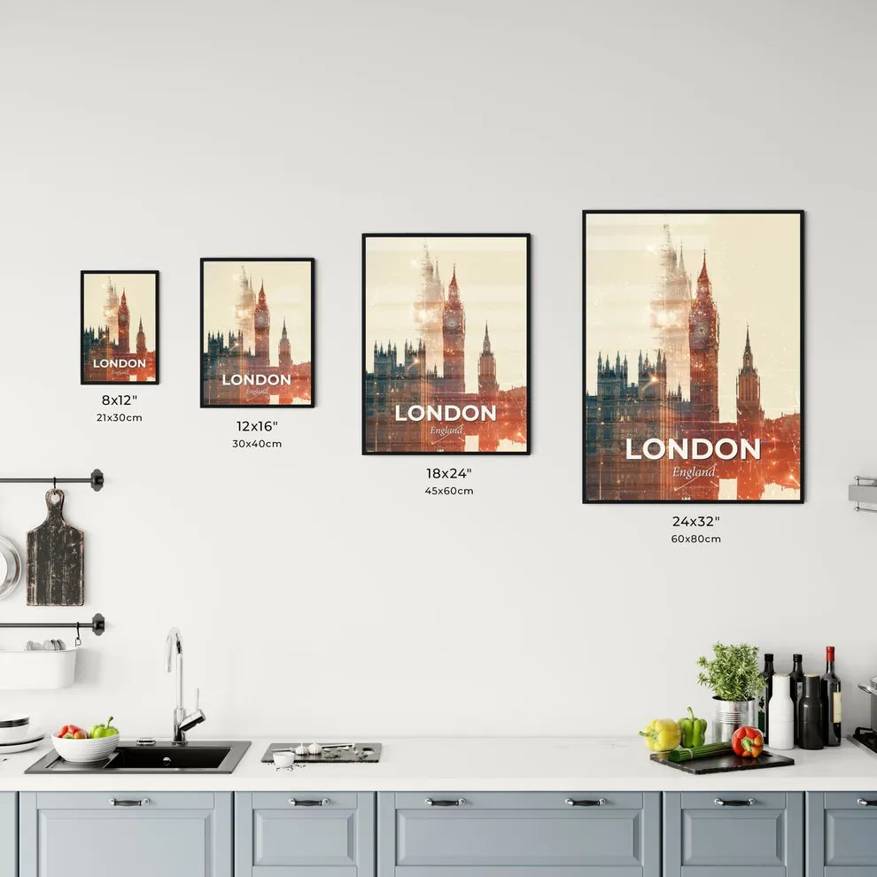 London City Iconic Architecture Composite Art Poster Office Art