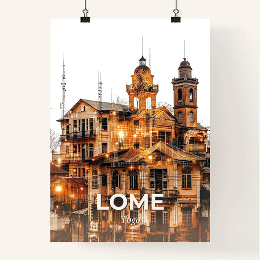 Lome Togo Skyline Double Exposure City Art Print Poster