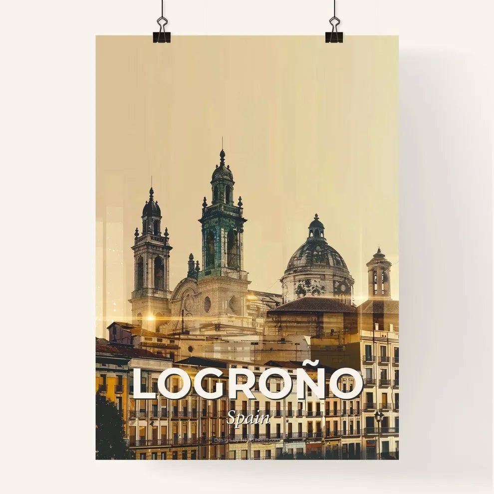 Logroño Skyline Art Deco Poster Poster