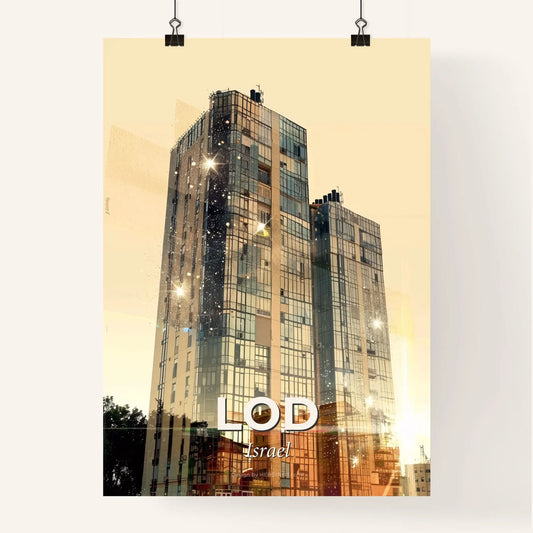 Lod, Israel: Skyline Art in Double Exposure Poster