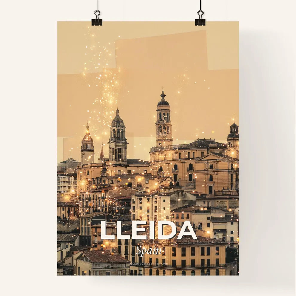 Lleida City Magic Skyline Glamour Poster