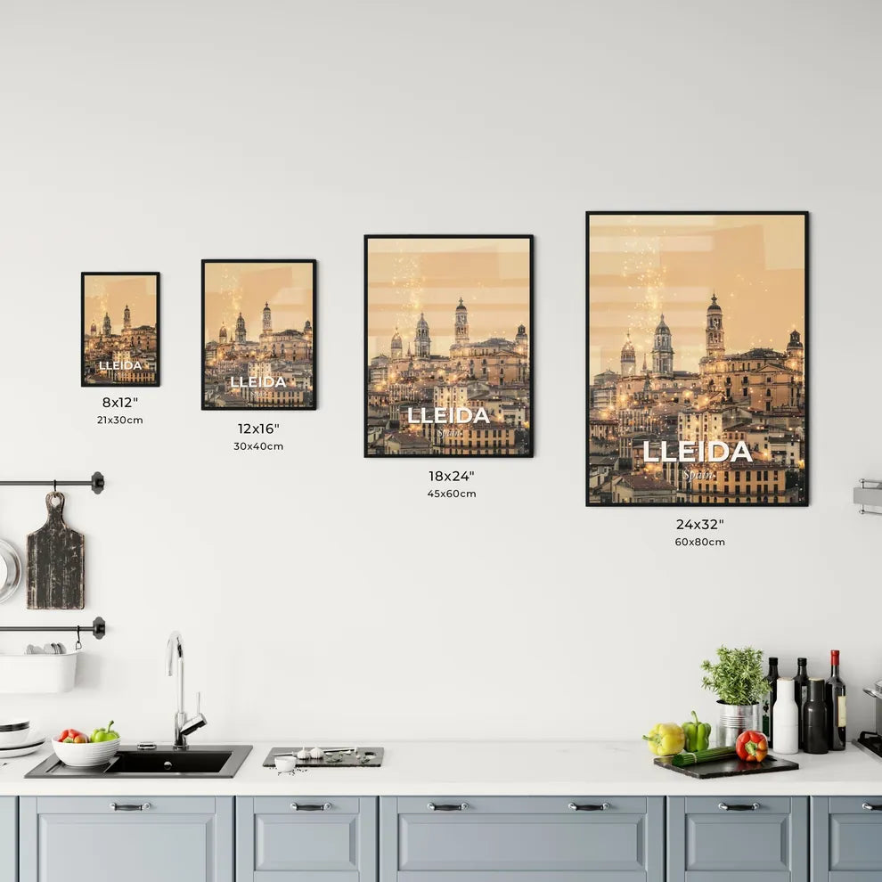 Lleida City Magic Skyline Glamour Office Art