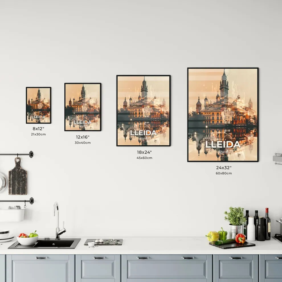 Lleida Skyline Art: City Charms on Canvas Office Art