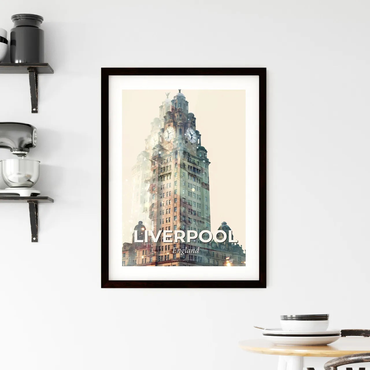 Liverpool Skyline Classic Architecture Framed Print