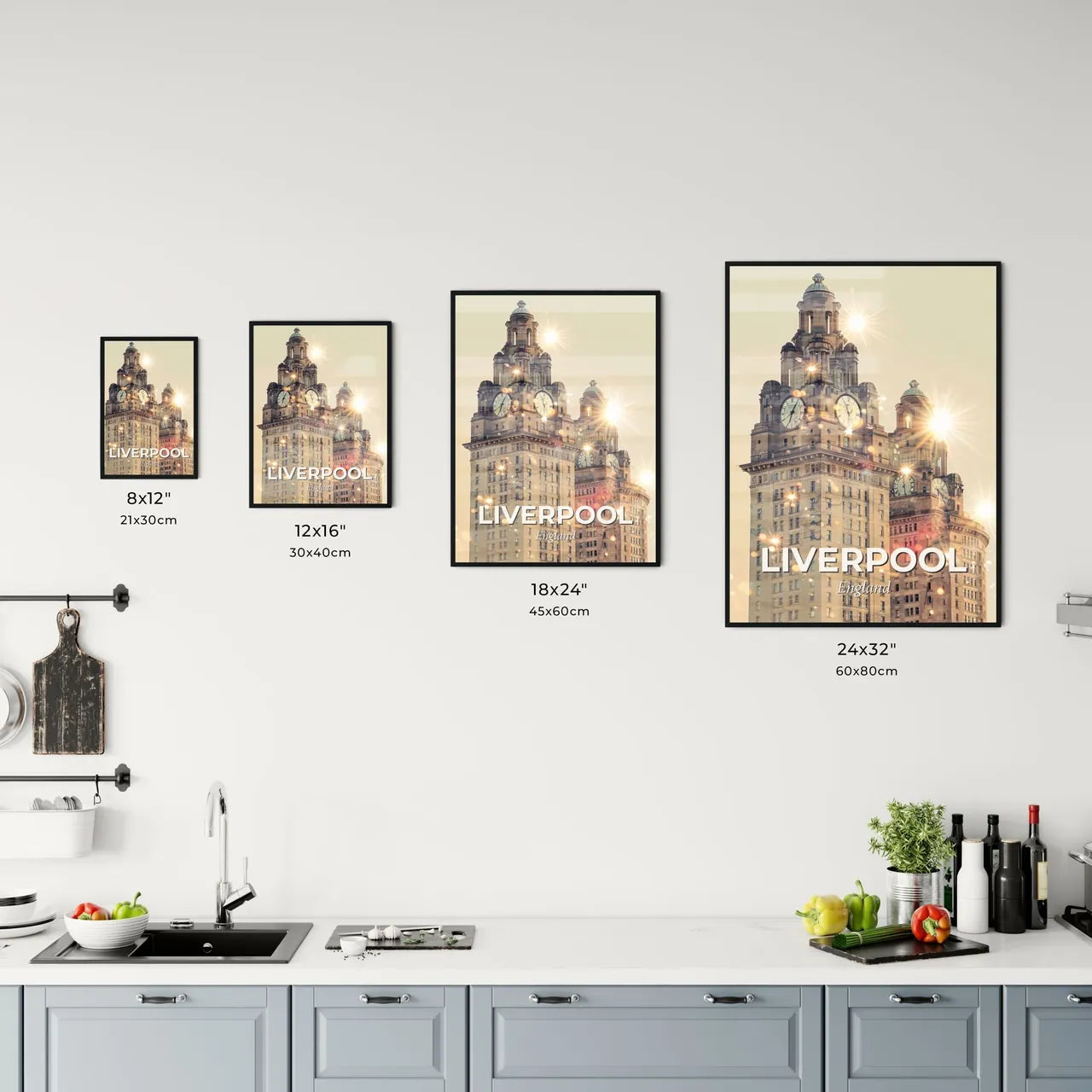 Liverpool: Double Exposure Cityscape Silhouette Office Art