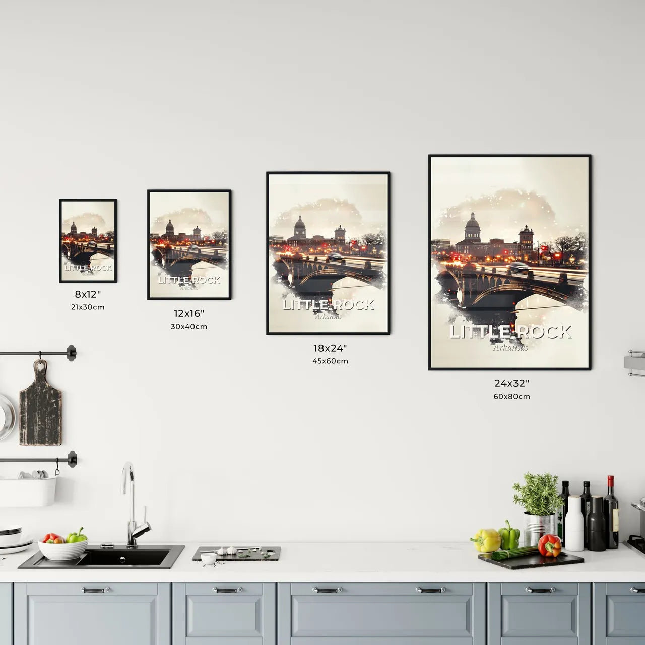 Little Rock Cityscape Double Exposure Poster Art Office Art