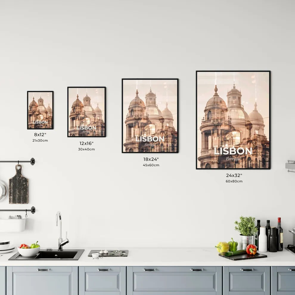 Lisbon Skyline: Double Exposure Cityscape Wonders Office Art