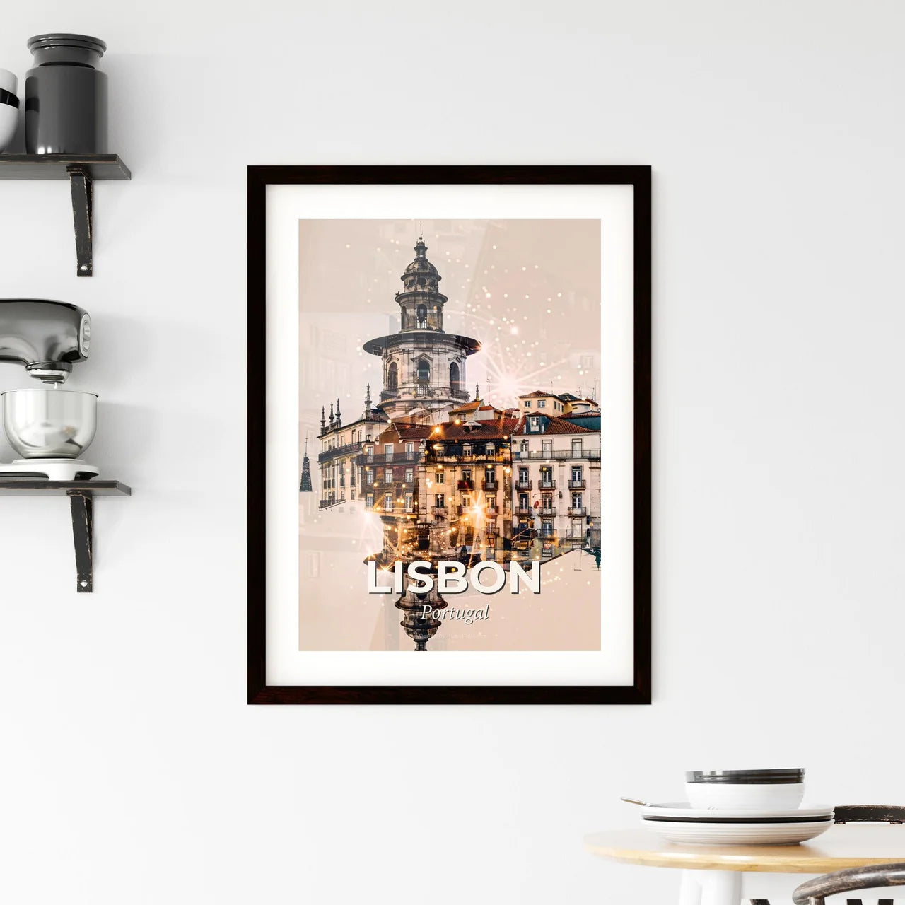 Lisbon Skylines Cityscape Skyline Architecture Framed Print