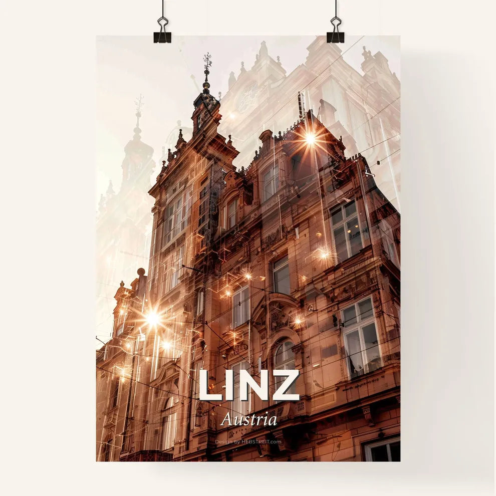 Linz Skyline Reflections Poster Poster