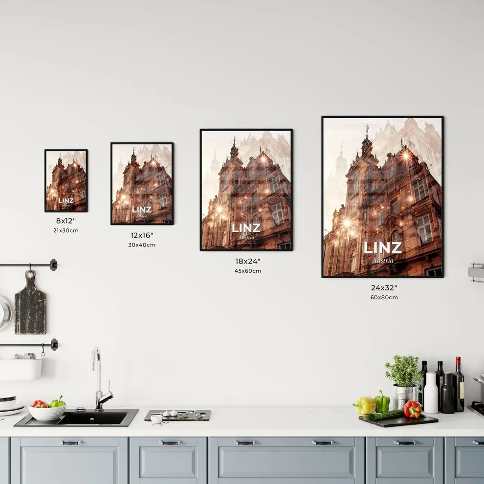 Linz Skyline Reflections Poster Office Art