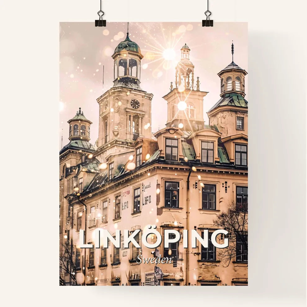 Linköping Skyline Double Exposure Art Poster Poster