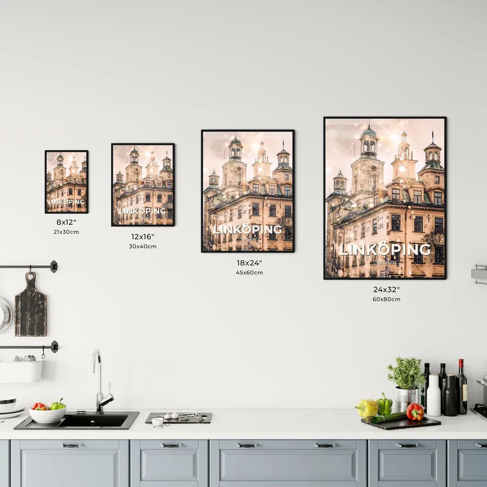 Linköping Skyline Double Exposure Art Poster Office Art