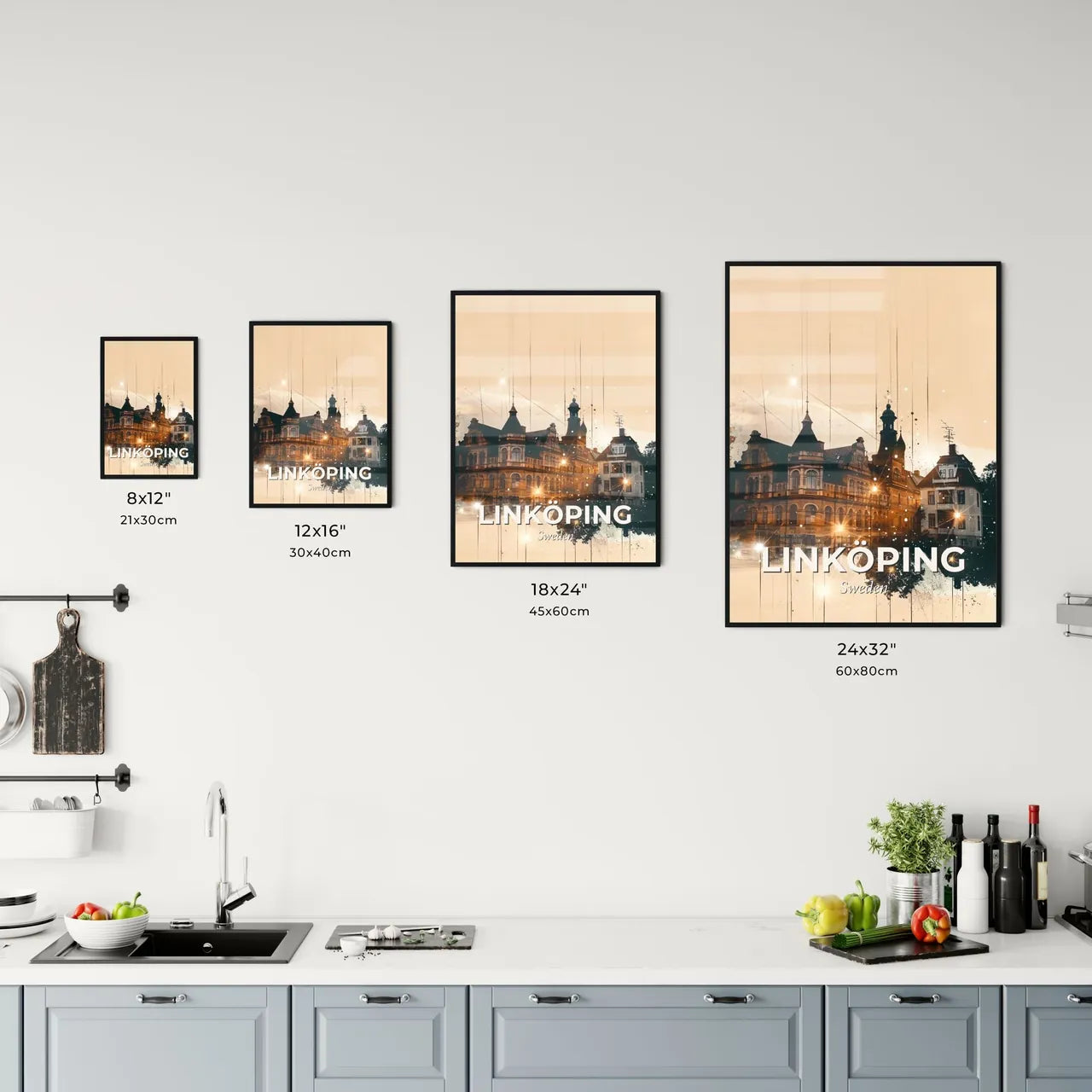 Linköping Skyline Minimalist Poster Art Office Art