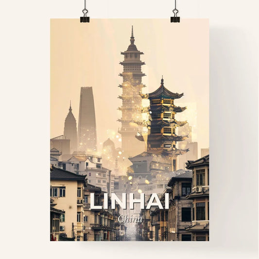 Linhai China Skyline Vista Night Lights Poster Poster