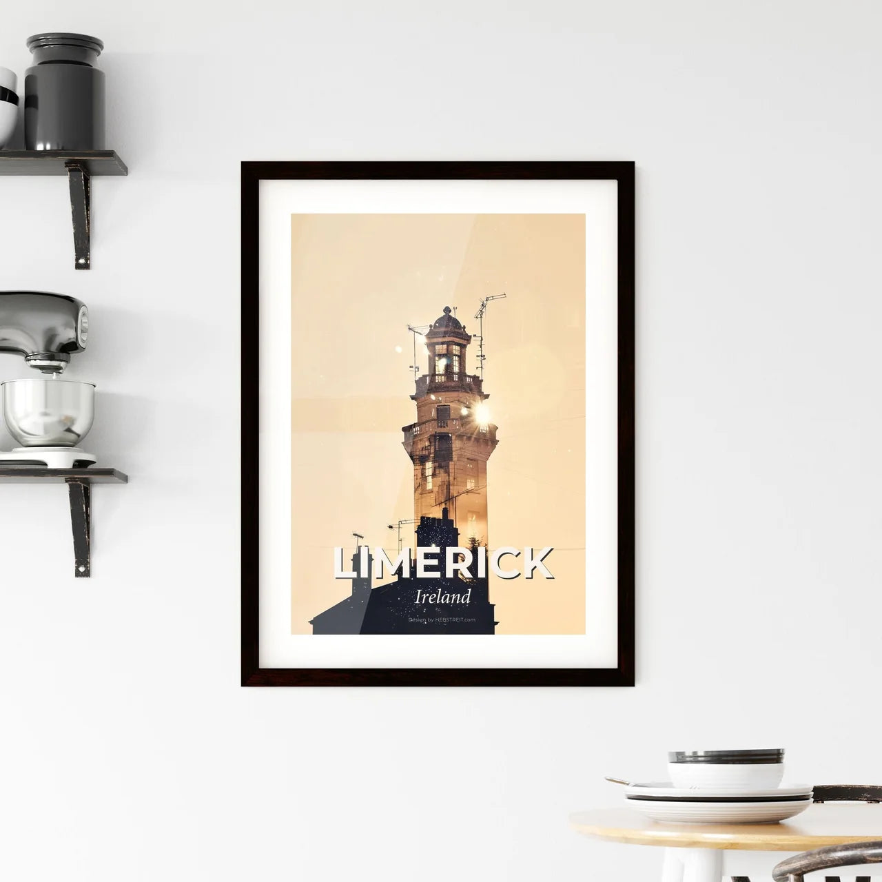 Limerick City Lights Sparkles Art Poster Framed Print