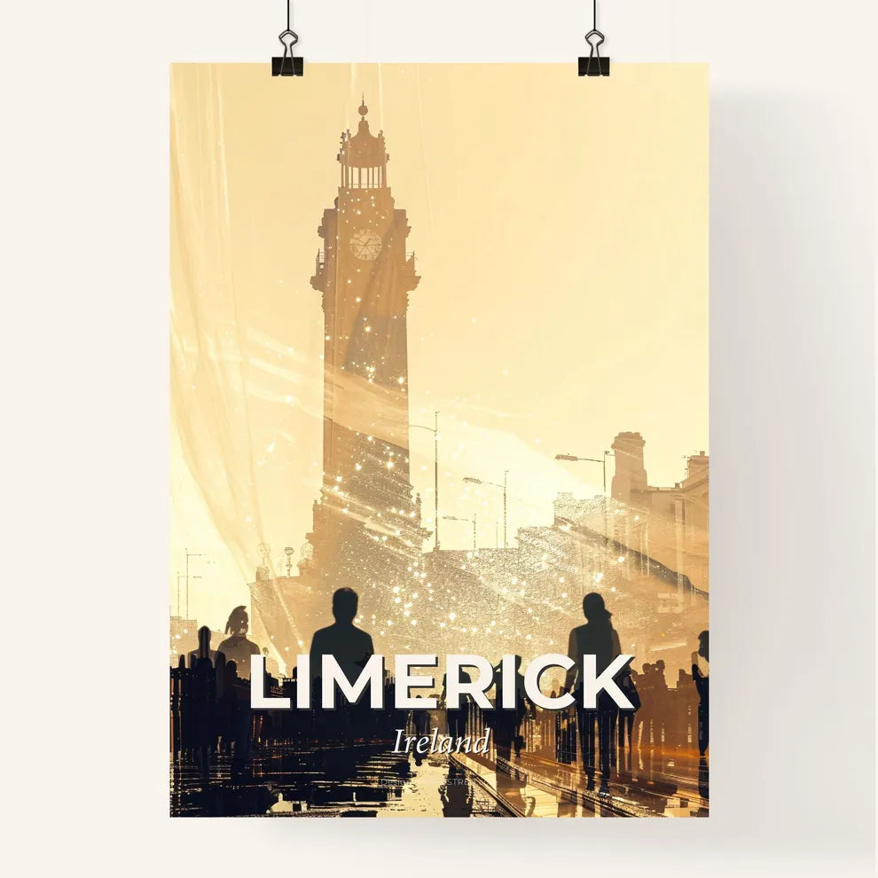 Limerick City Skyline Tapestry Wall Art Poster