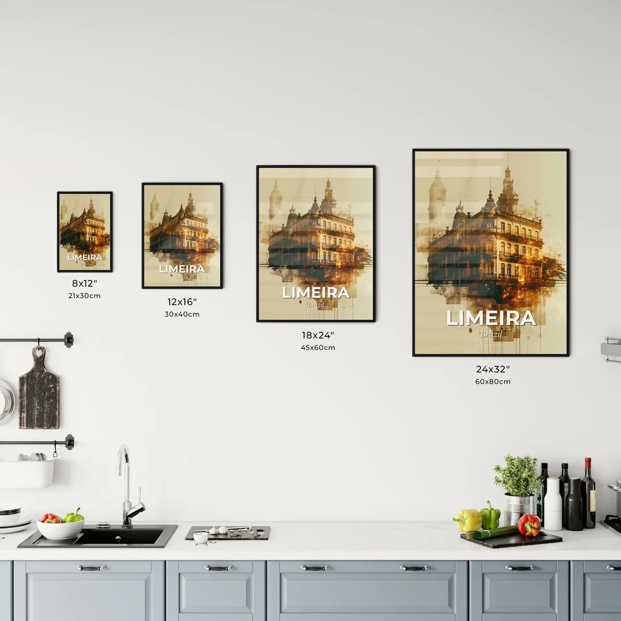 Limeira Skyline Cityscape Art Poster Office Art