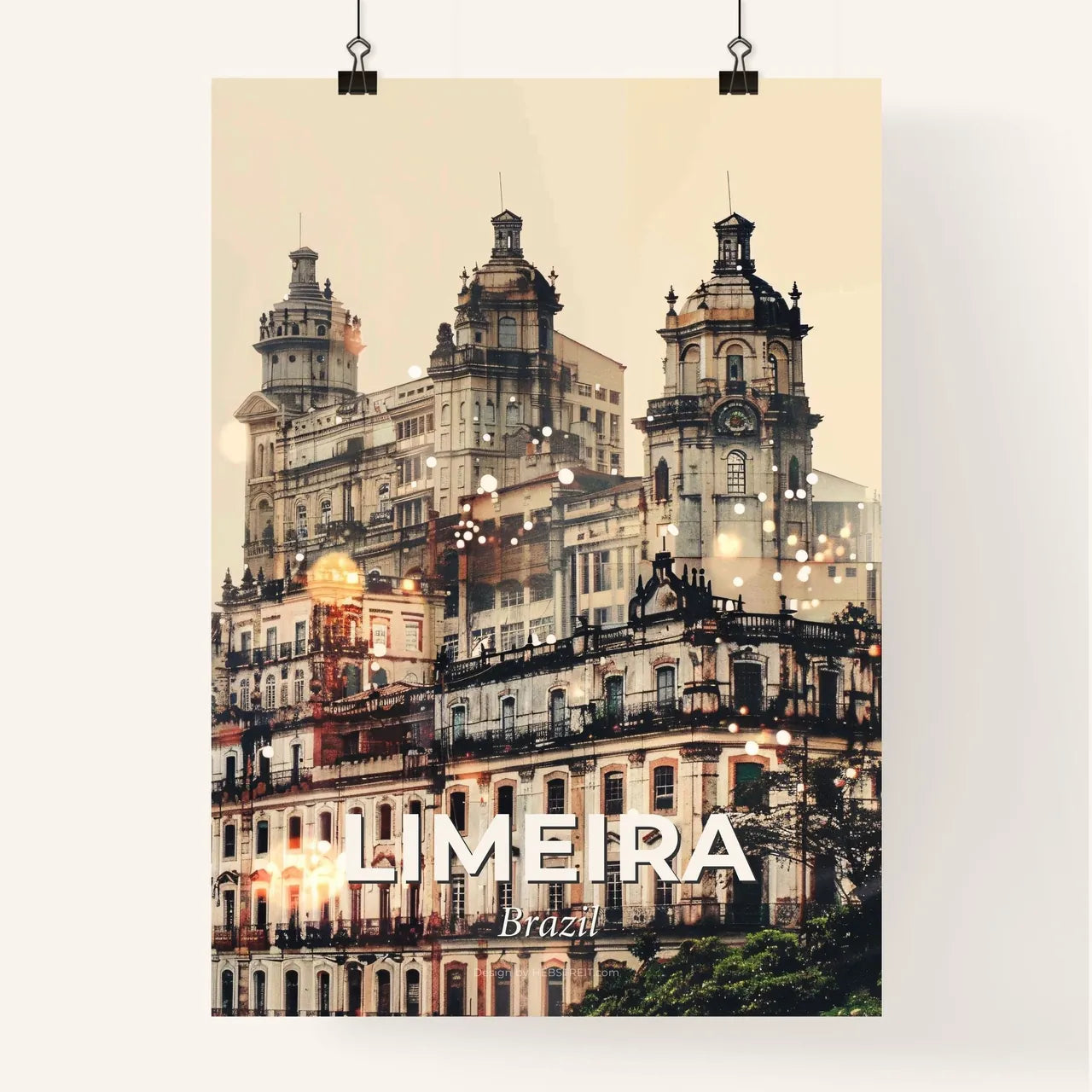 Limeira Urban Skyline Composite Art Print Poster