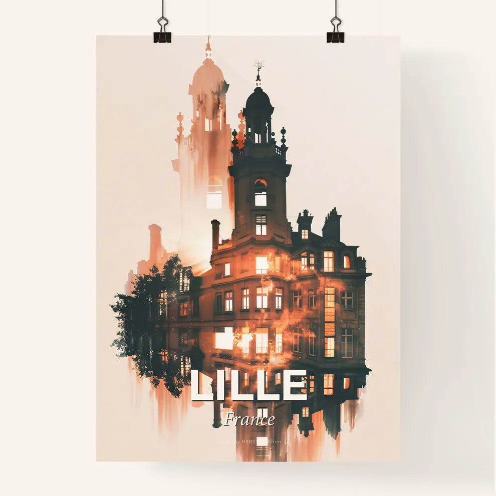 Lille City Skyline Art Poster Poster