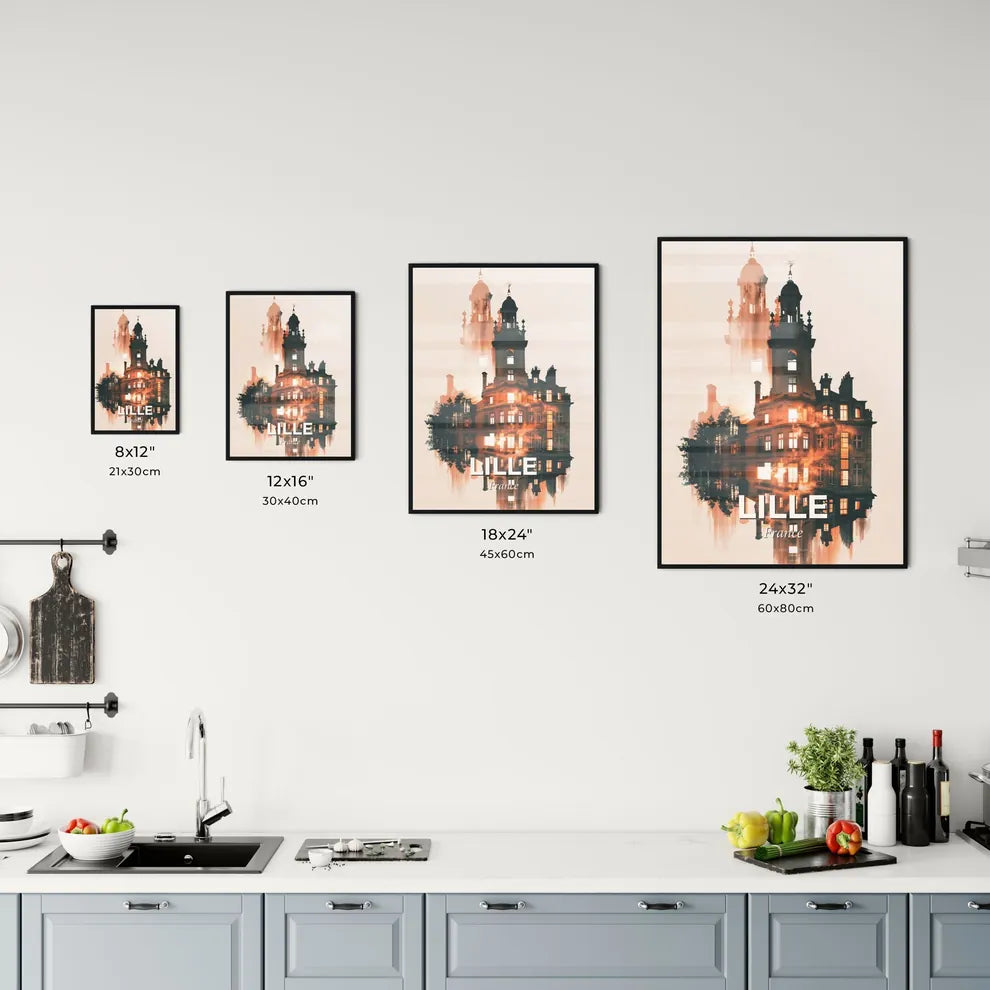 Lille City Skyline Art Poster Office Art