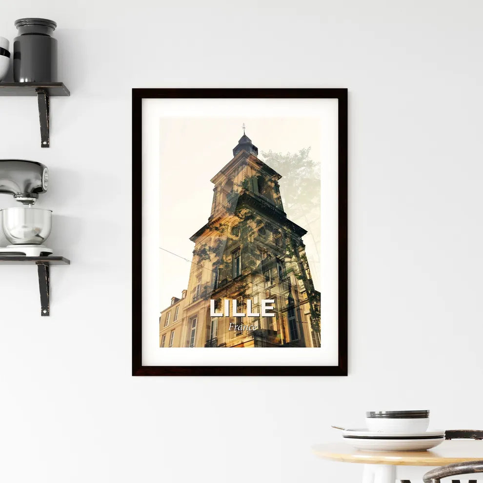Lille Skyline Art: Iconic Composite Poster Framed Print