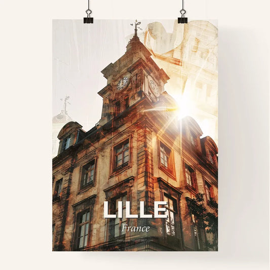 Lille Citylights in Dual Panorama Silhouette Poster