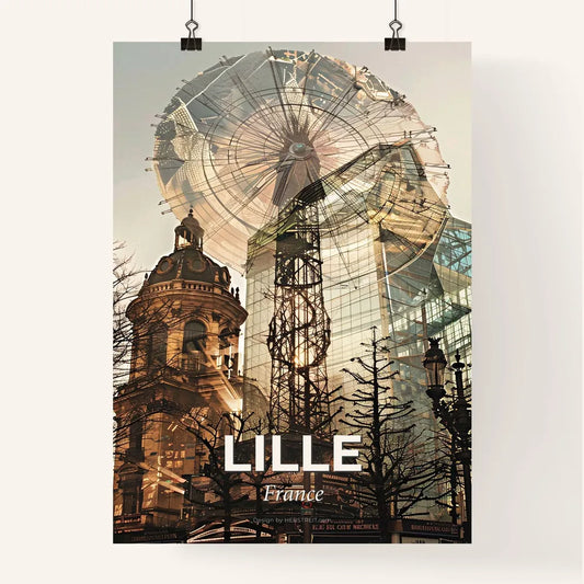 Lille Skyline Double Exposure Composite Poster Art Poster