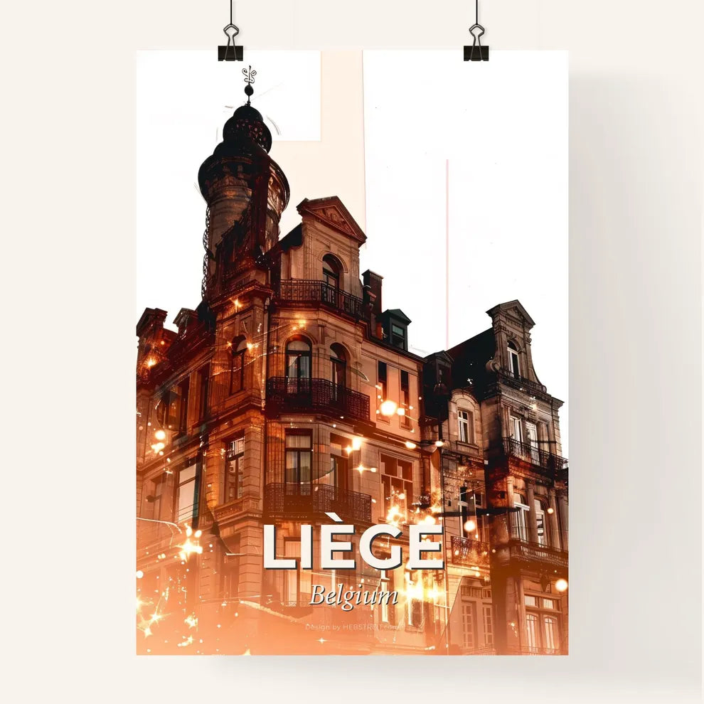 Liège Skyline Icon Silhouette Poster Art Poster
