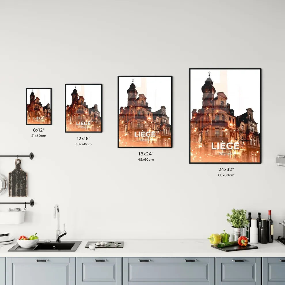 Liège Skyline Icon Silhouette Poster Art Office Art