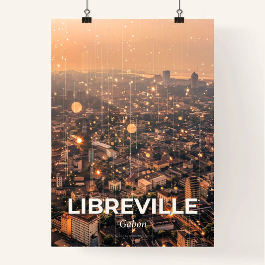 Libreville Skyline Cityscape Double Exposure Poster Poster
