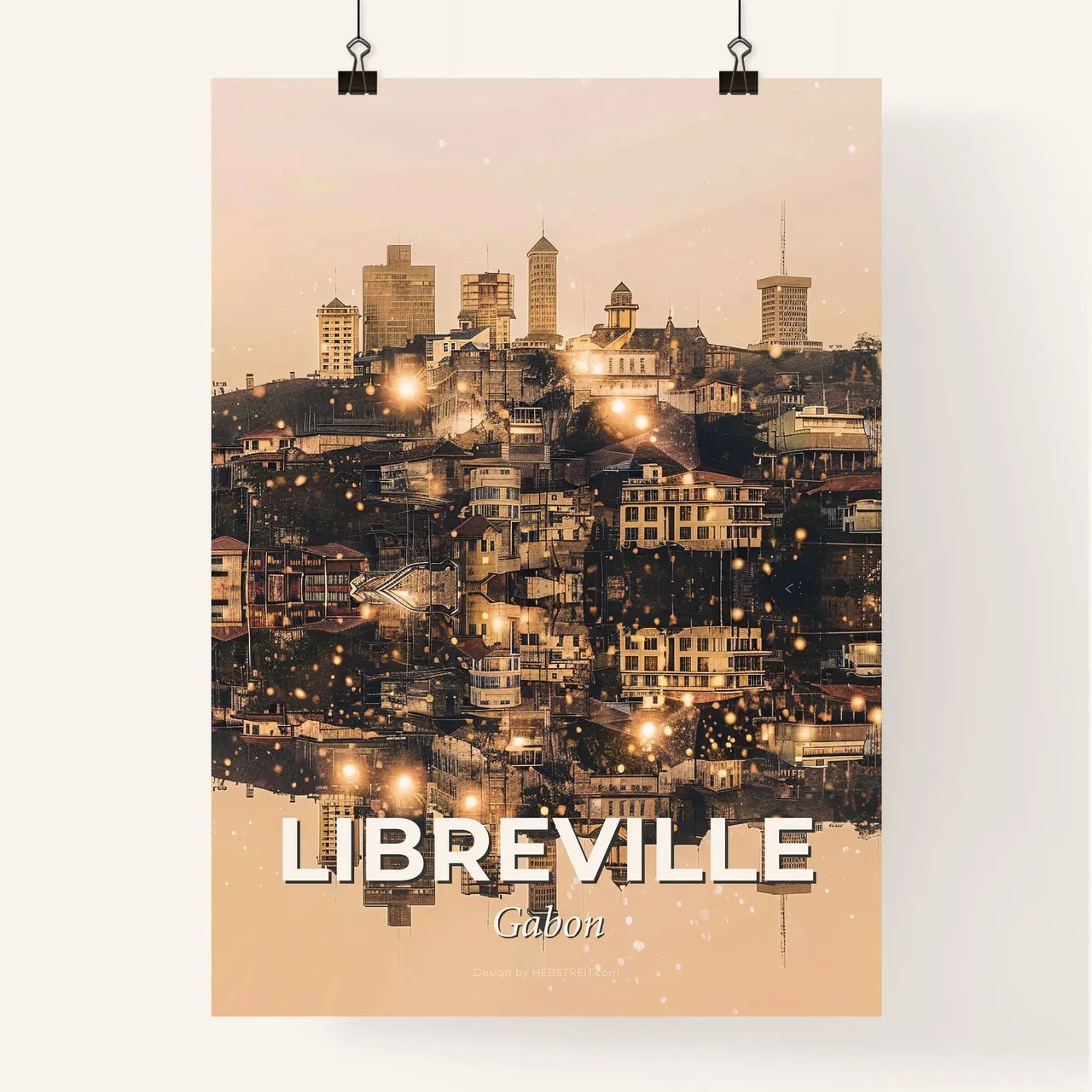 Libreville Skyline Iconic Architecture Poster Design Poster
