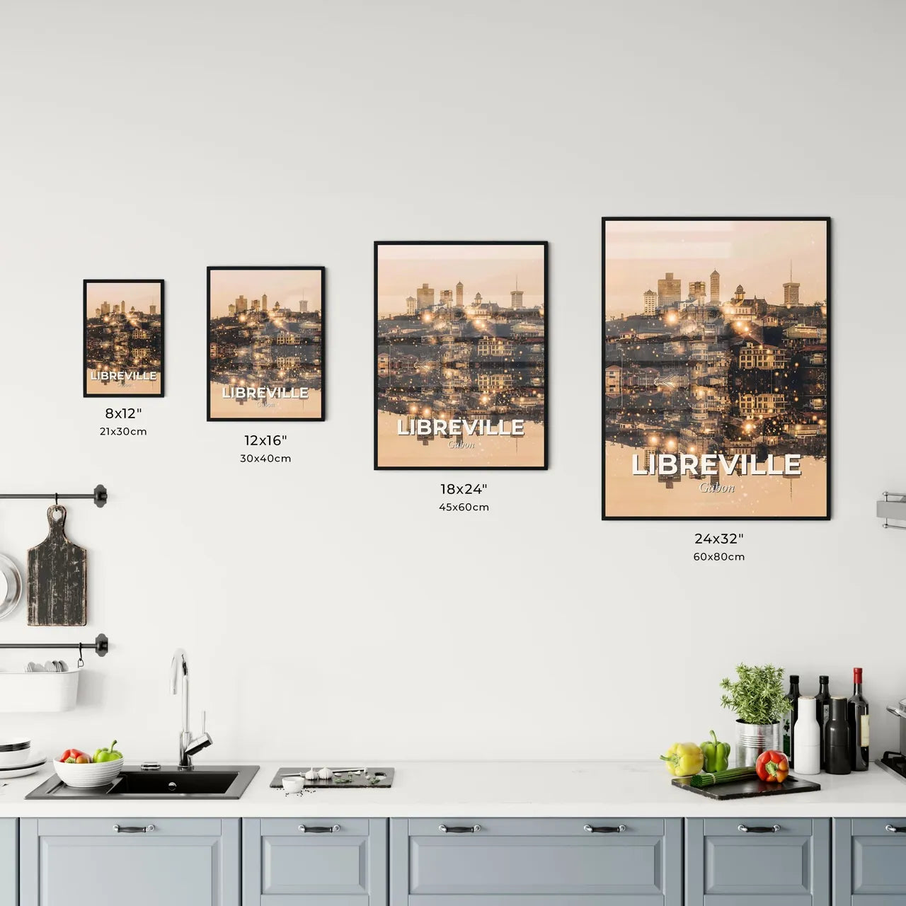 Libreville Skyline Iconic Architecture Poster Design Office Art