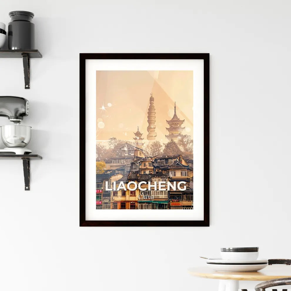 Liaocheng Double Exposure City Skyline Art Framed Print
