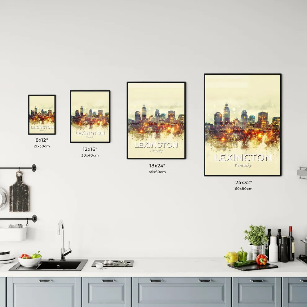 Lexington Skyline Cityscape Art Print Office Art