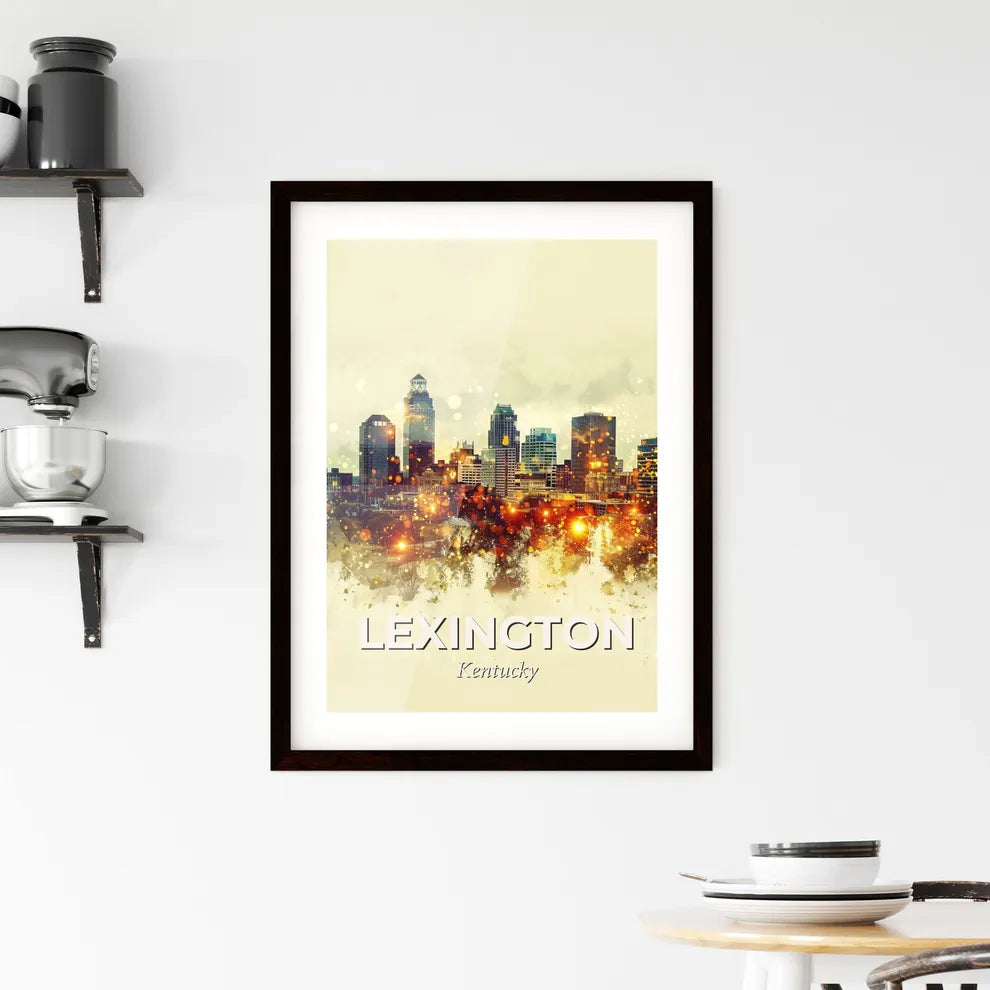 Lexington Skyline Cityscape Art Print Framed Print