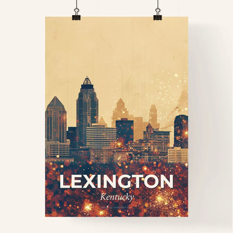 Lexington Skyline: Beige and Sparkles Composite Poster