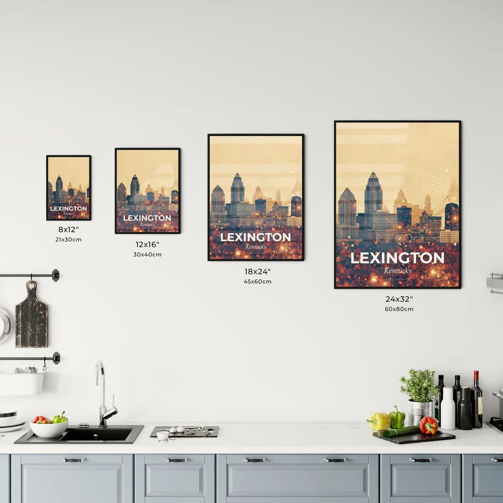 Lexington Skyline: Beige and Sparkles Composite Office Art