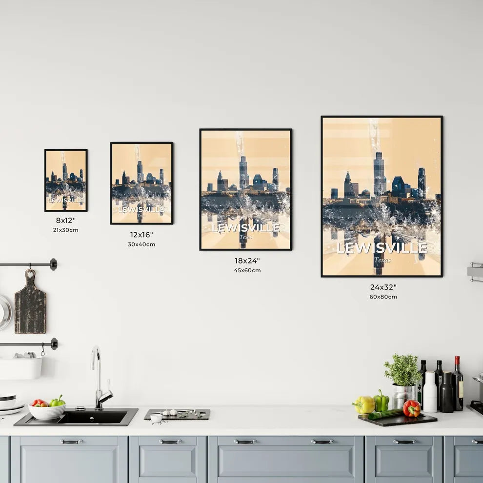 Lewisville | Lights, Icons, Beige, Sparkle Office Art