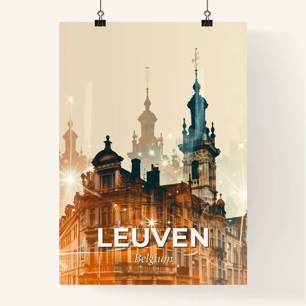 Leuven Skyline Silhouette Composite Art Poster Poster